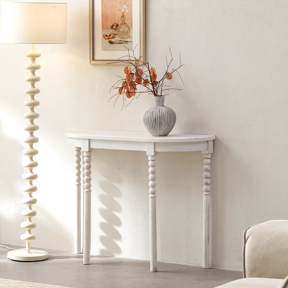 Retro Solid Wood Console Accent Table