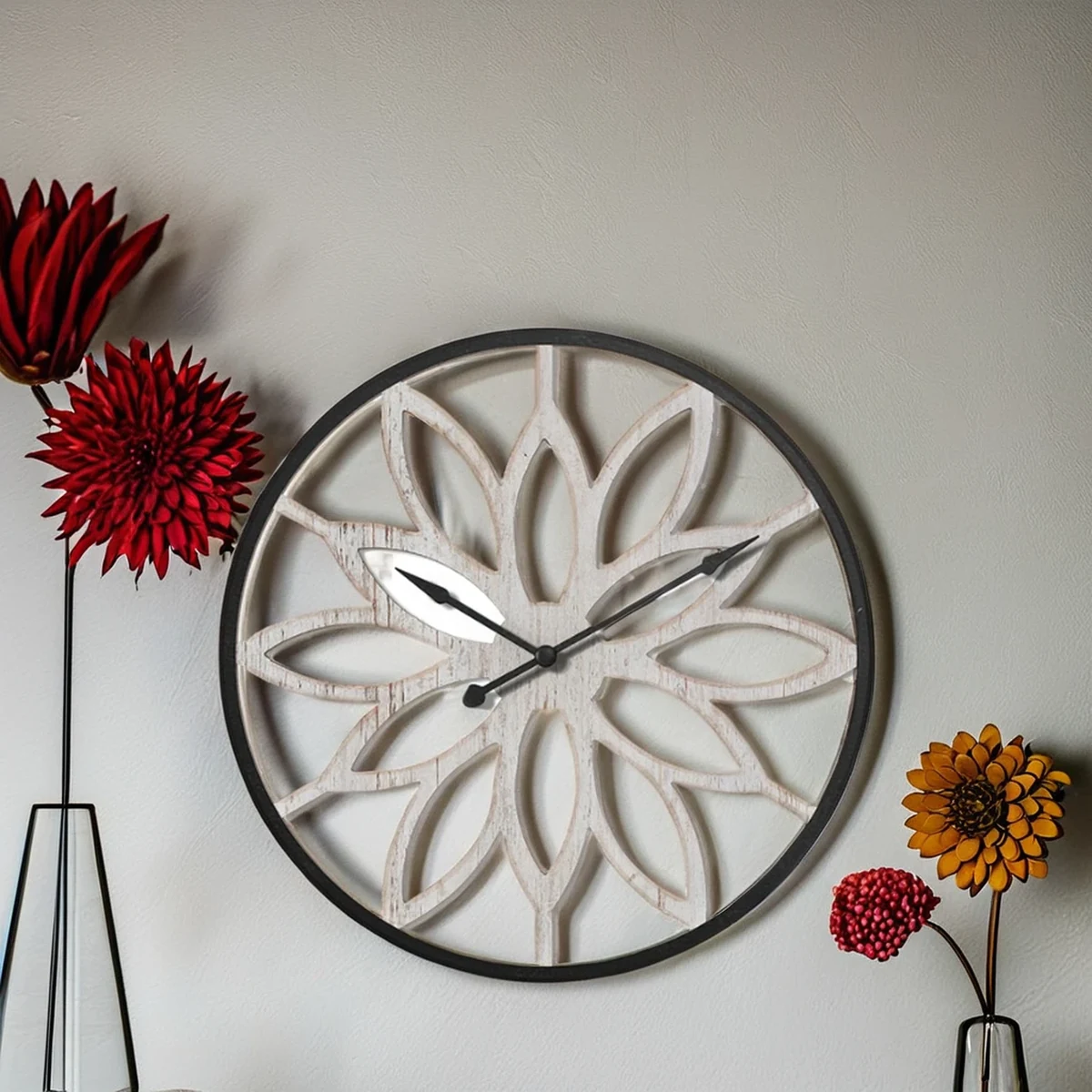 Farmhouse Solid Wood Round Wall Clock
