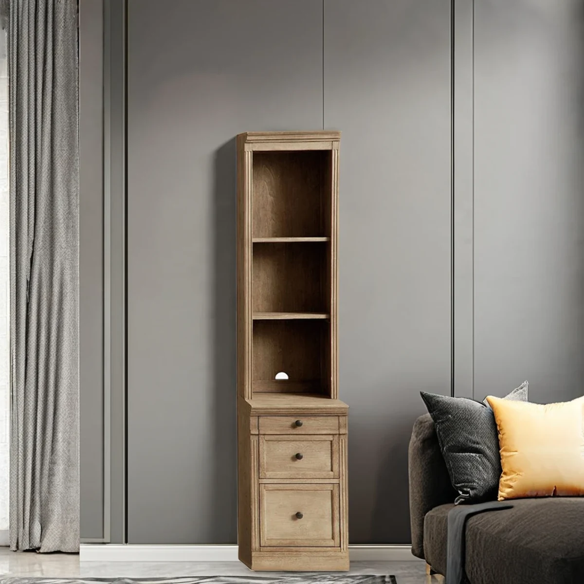 Farmhouse Solid Wood 3-Tier Storage Shelf