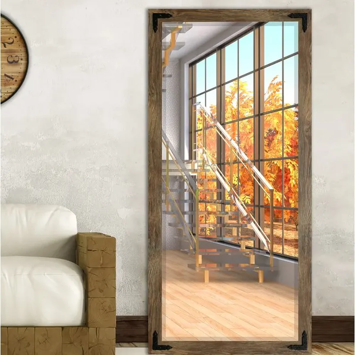 Classic Solid Wood Full-Length Mirror