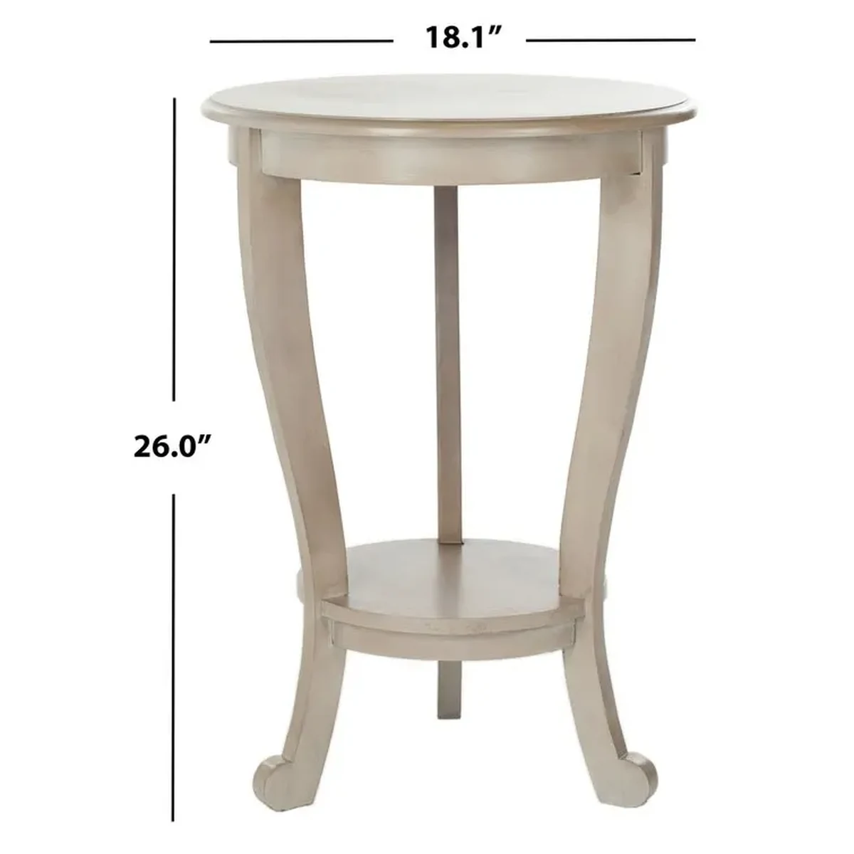 Farmhouse Solid Wood Round 2-Tier Accent Table