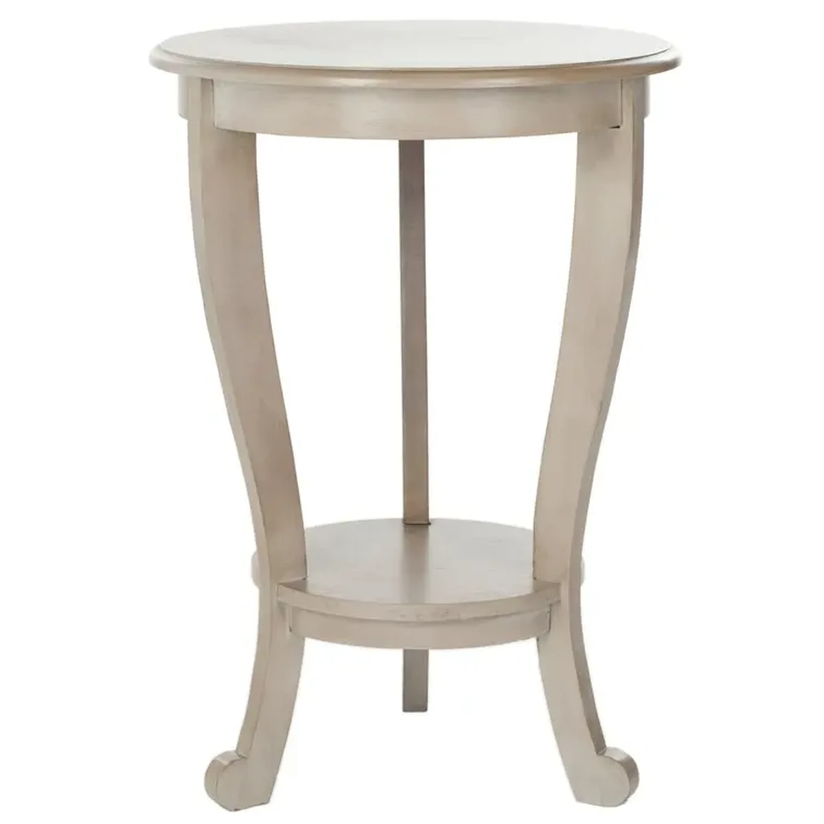 Farmhouse Solid Wood Round 2-Tier Accent Table