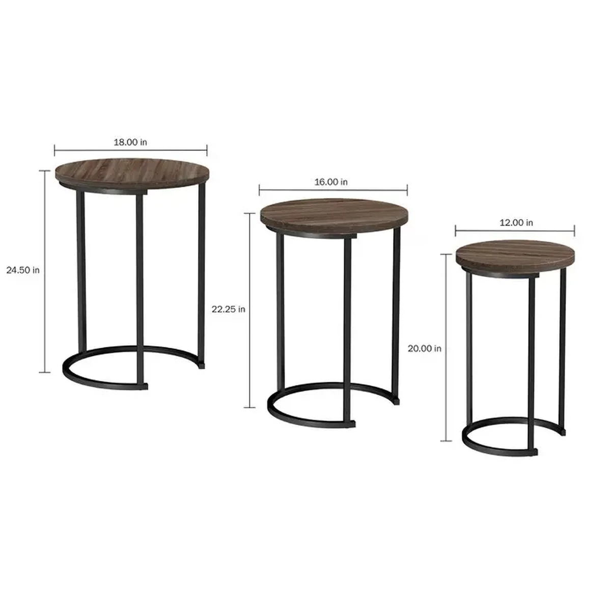 Modern Metal Round Accent Table