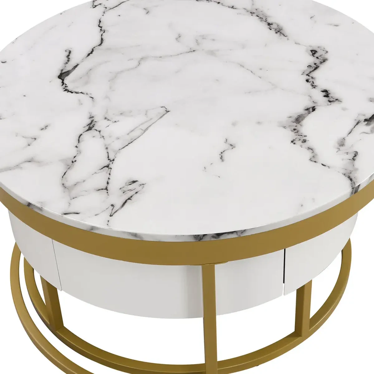 Modern Solid Wood Round Coffee Accent Table