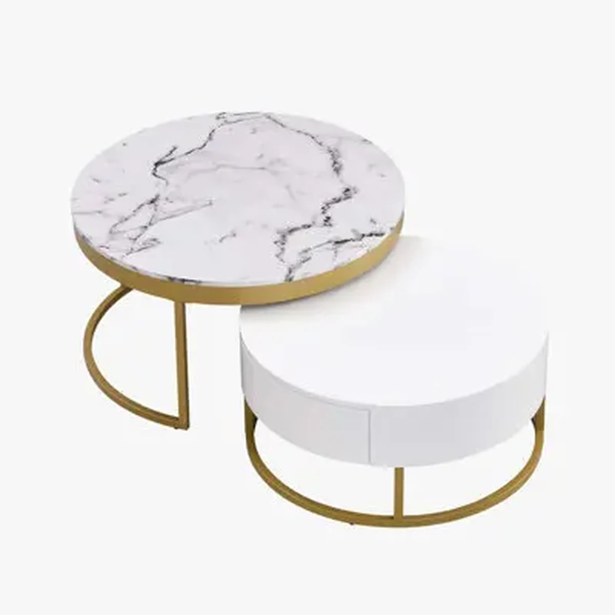 Modern Solid Wood Round Coffee Accent Table