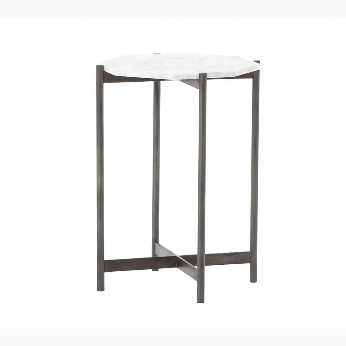 Classic Metal Geometric Side Accent Table