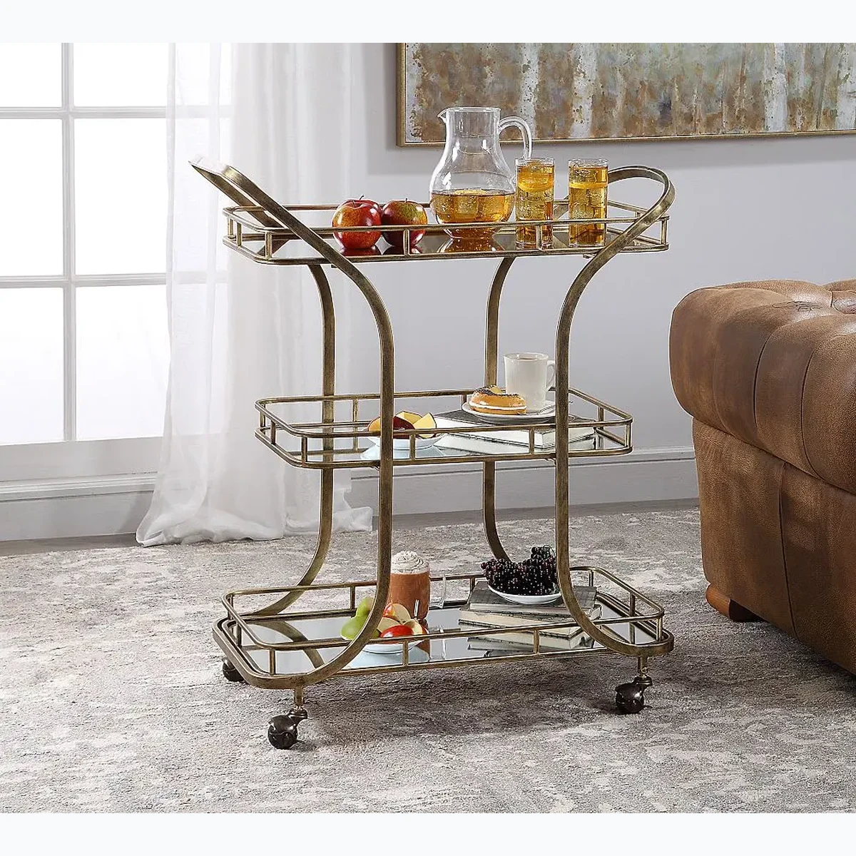 Classic Metal 3-Tier Serving Cart