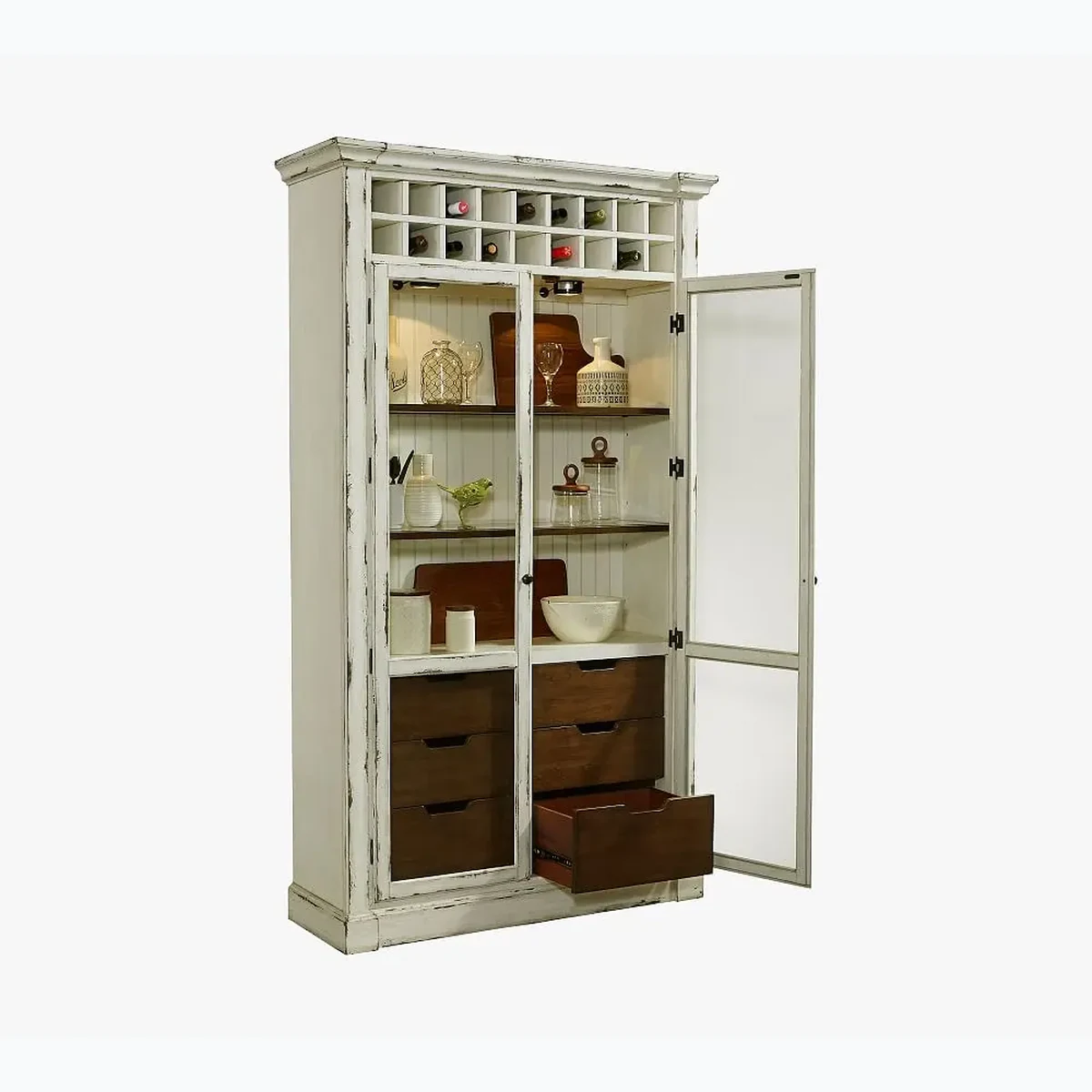 Rustic Glass Coffee Side Wine Rack