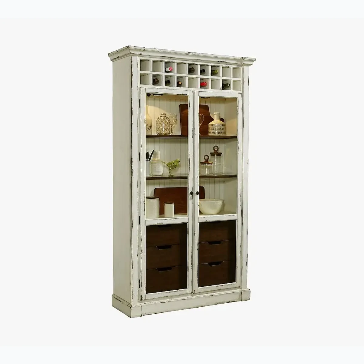 Rustic Glass Coffee Side Wine Rack