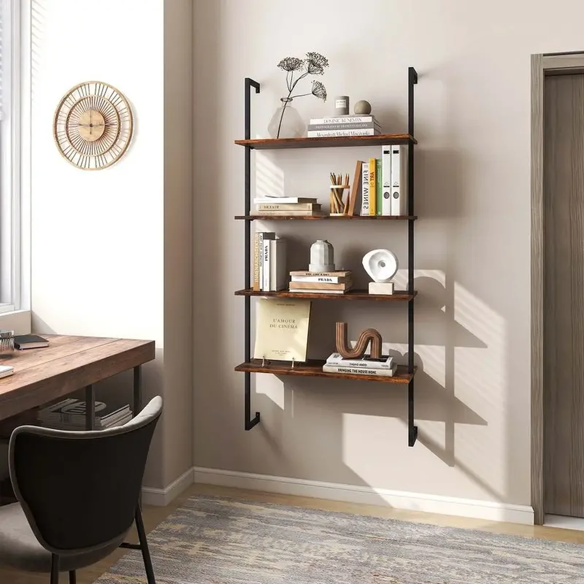 Rustic Metal Storage Shelf