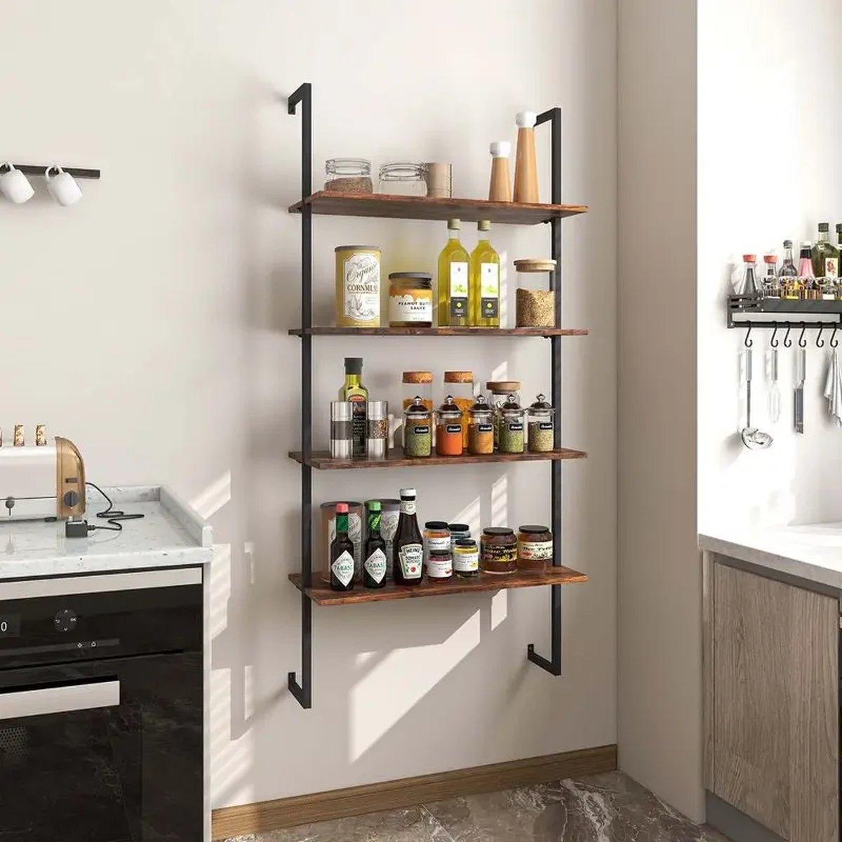 Rustic Metal Storage Shelf