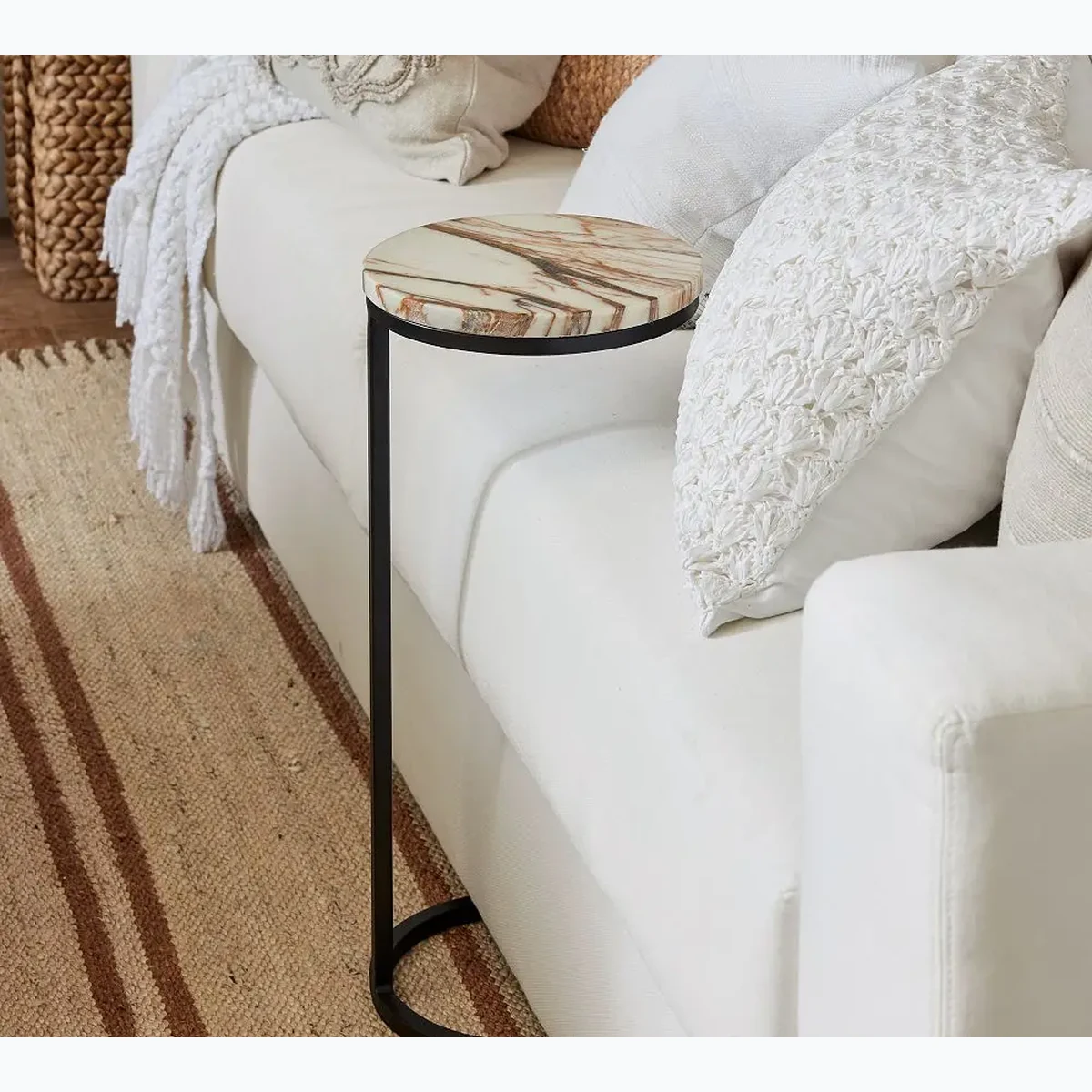 Classic Metal Round Side Accent Table