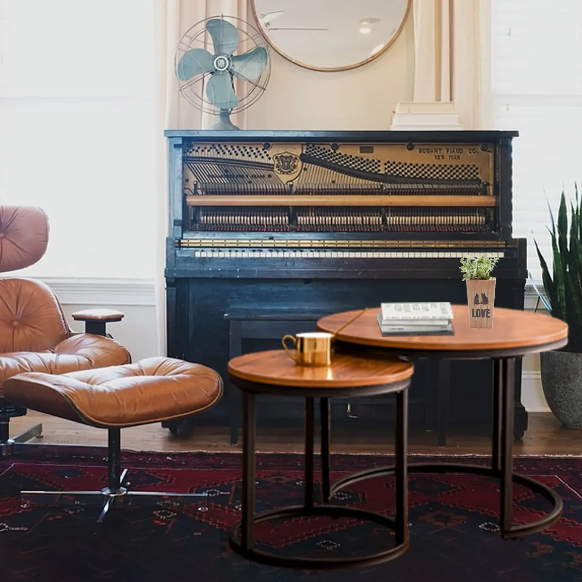 Contemporary Metal Round Coffee Accent Table