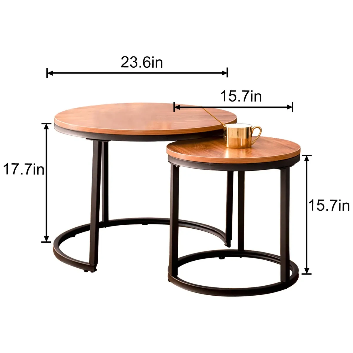 Contemporary Metal Round Coffee Accent Table