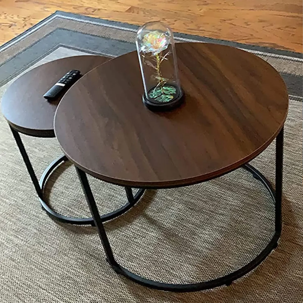 Contemporary Metal Round Coffee Accent Table