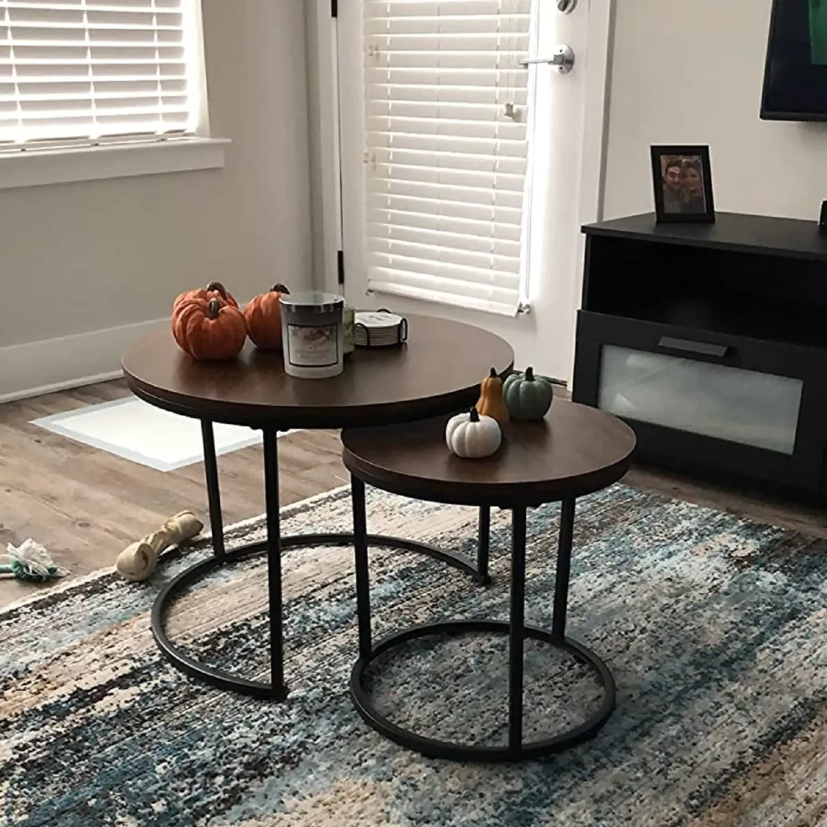 Contemporary Metal Round Coffee Accent Table
