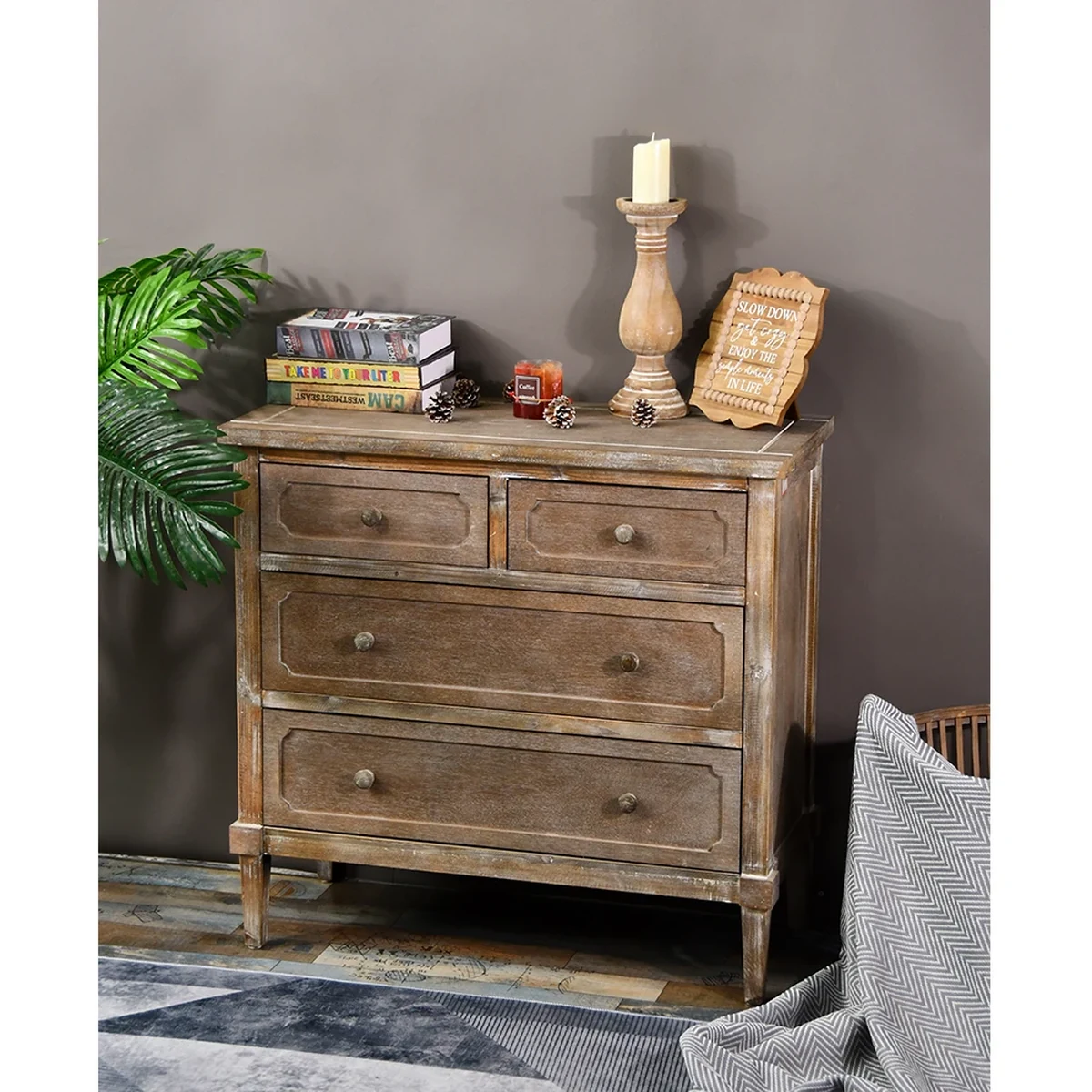 Rustic Solid Wood Accent Table
