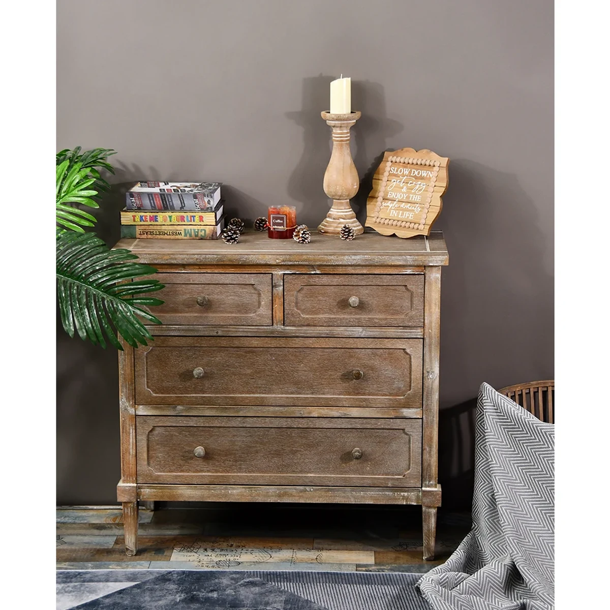 Rustic Solid Wood Accent Table