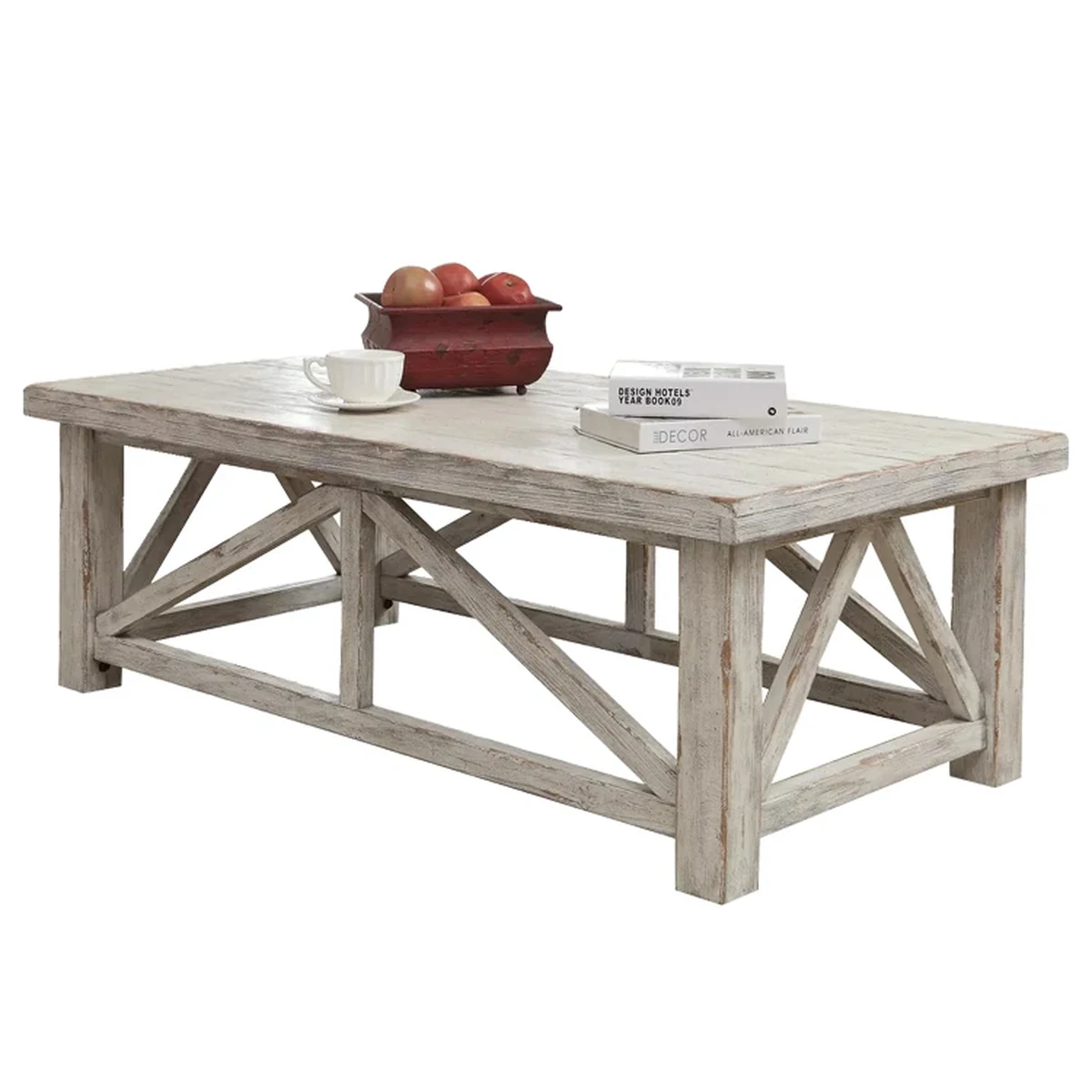 Farmhouse Solid Wood Rectangle Coffee Accent Table