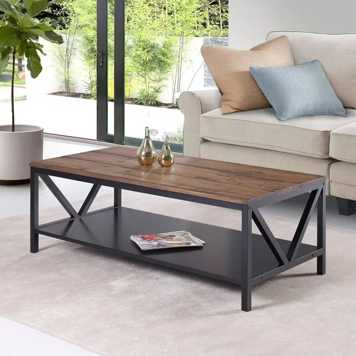 Modern Solid Wood Coffee Accent Table