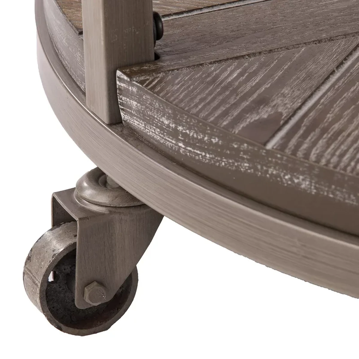 Rustic Solid Wood Round Coffee Accent Table