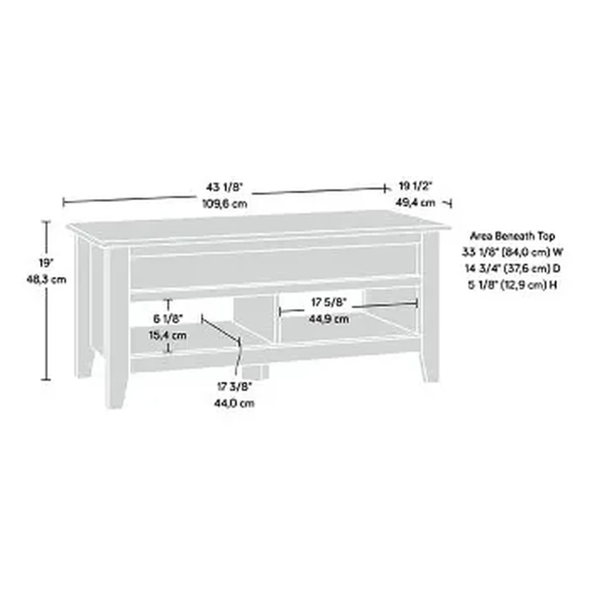 Classic Solid Wood Rectangle Coffee Accent Table