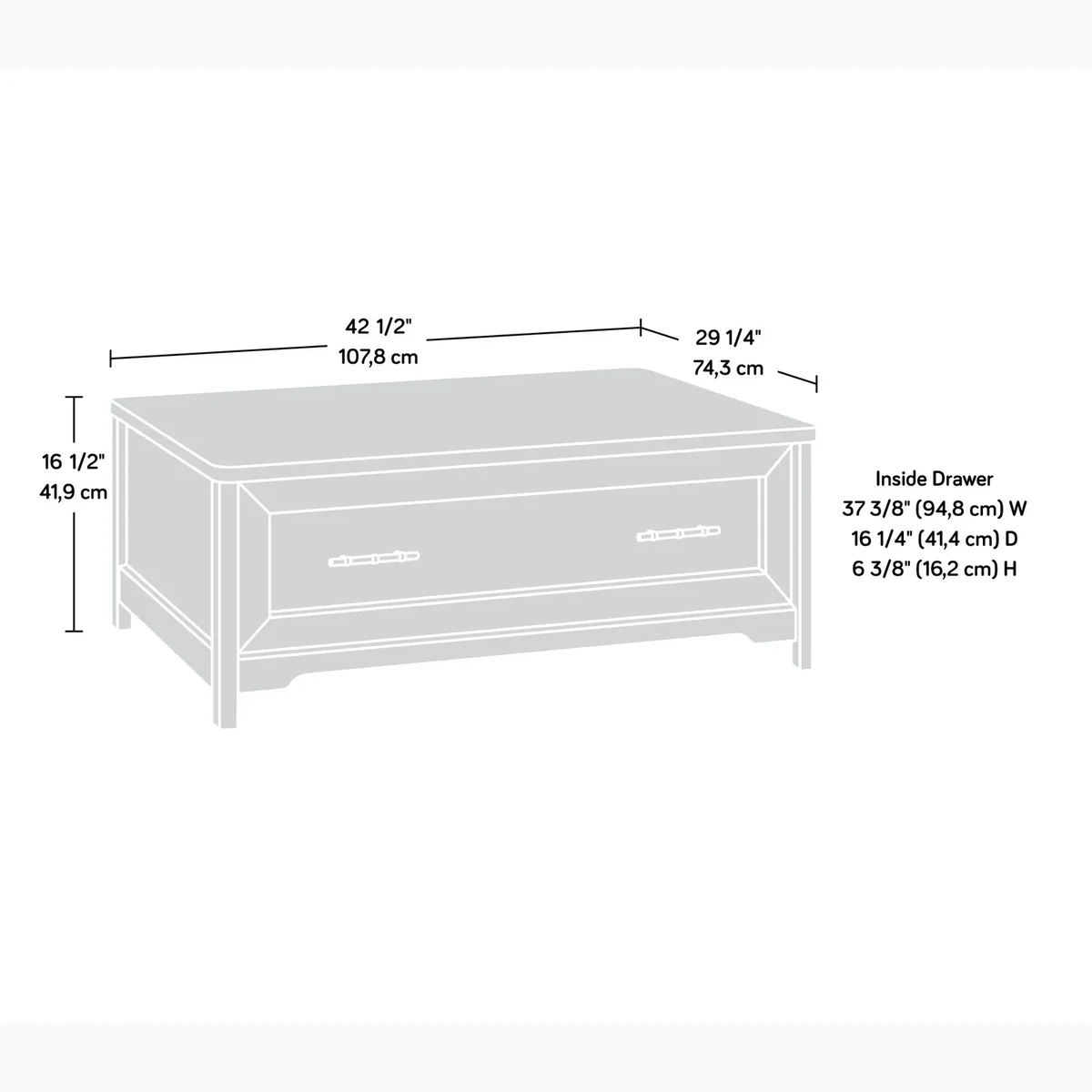 Classic Solid Wood Rectangle Coffee Accent Table