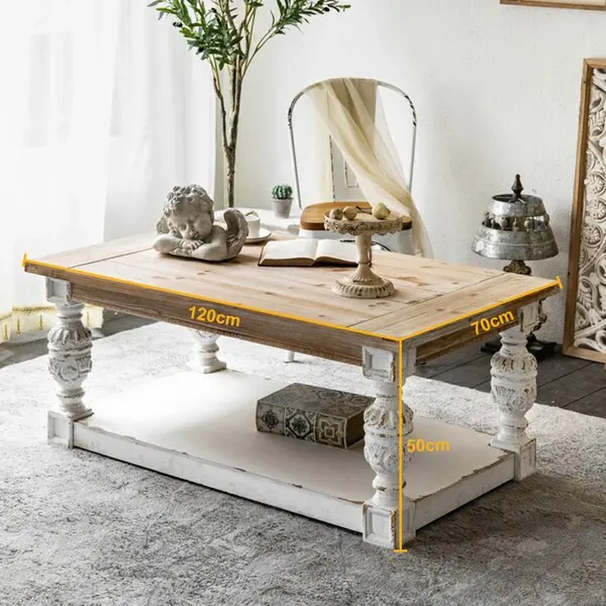 Classic Solid Wood Rectangular Accent Table
