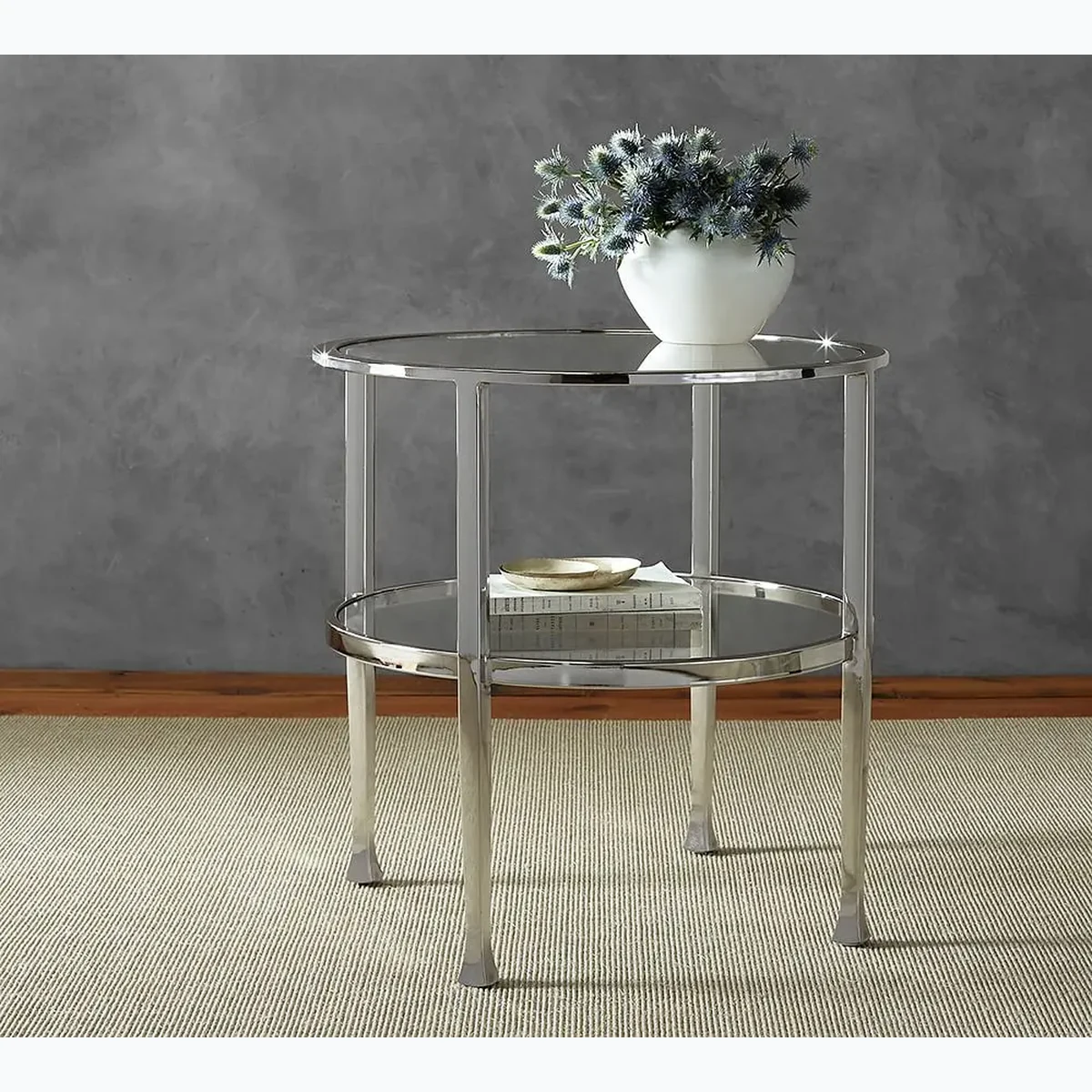 Modern Glass Round Coffee Accent Table