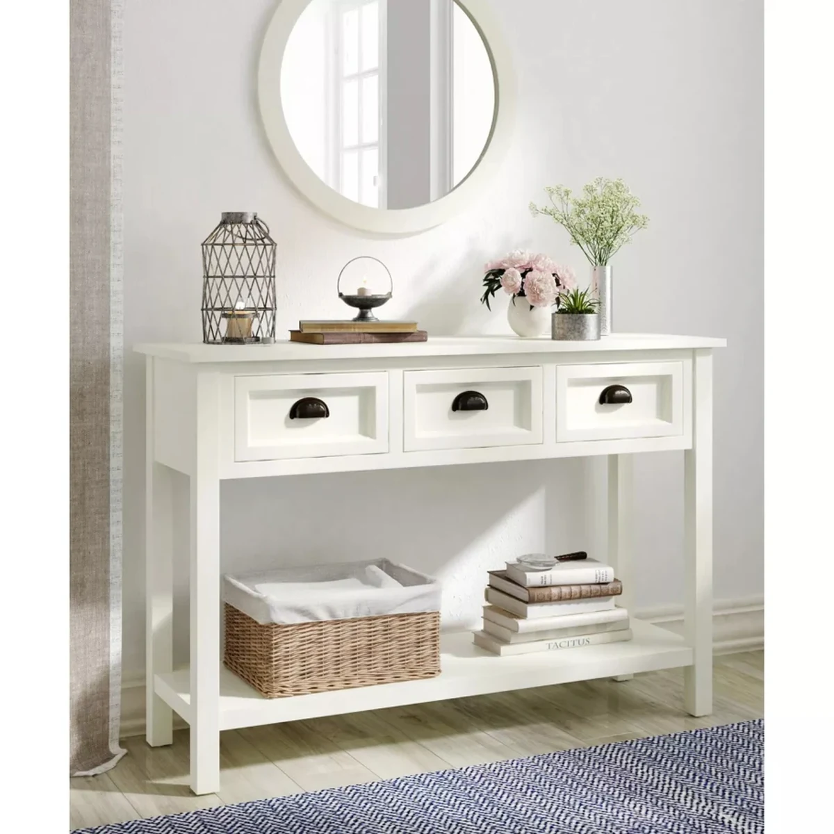 Vintage Glass Console Accent Table
