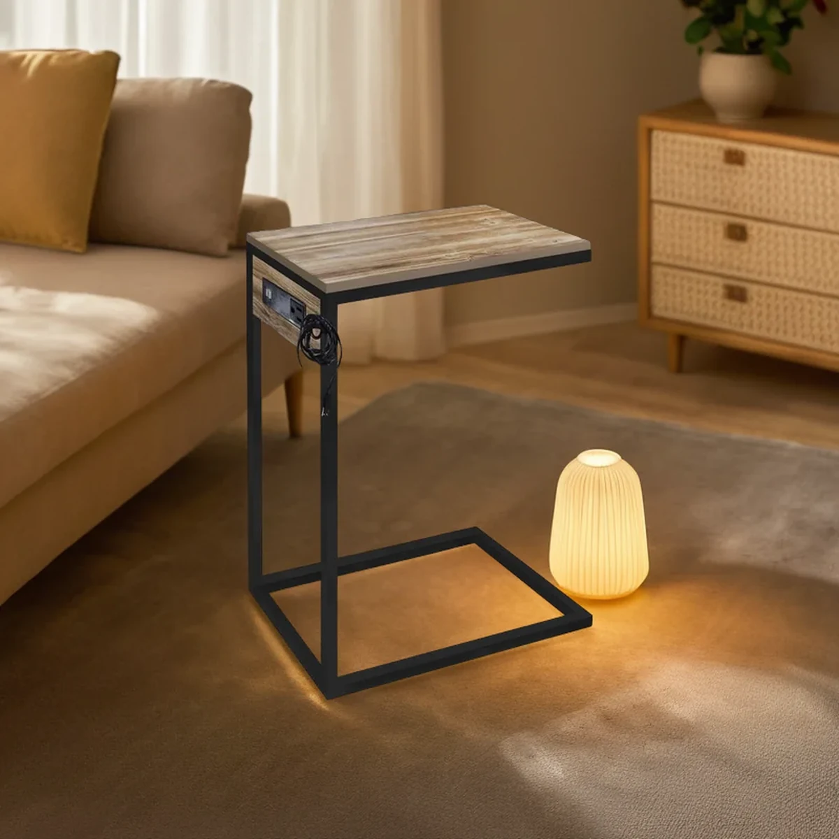 Rustic Metal Coffee Side Accent Table