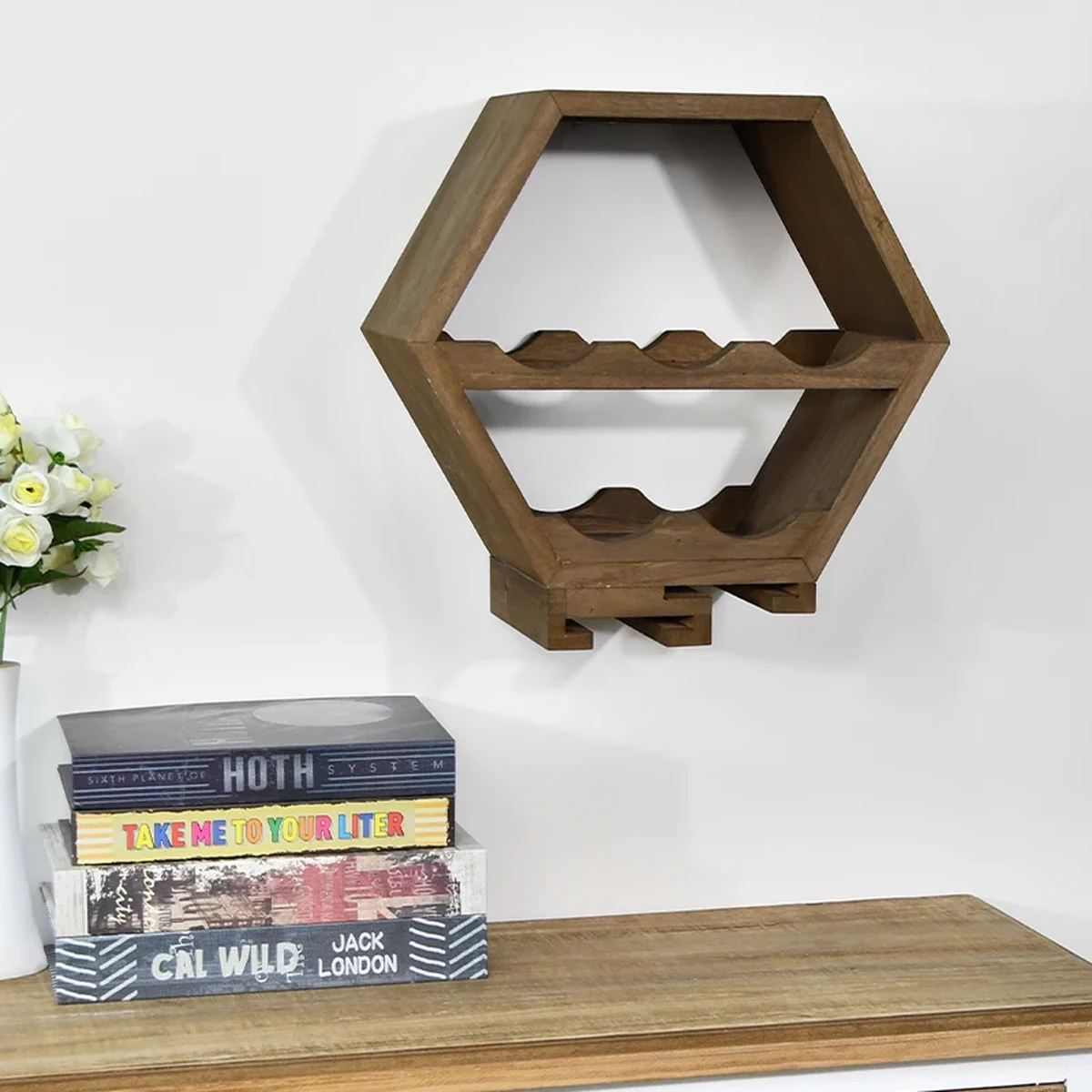 Modern Glass Hexagon Geometric Wine Rack