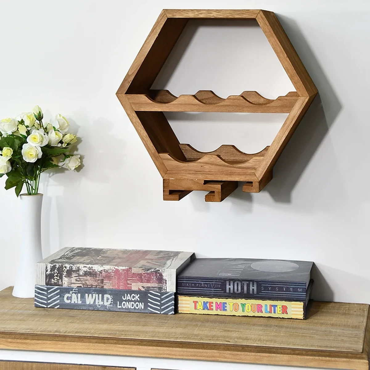 Modern Glass Hexagon Geometric Wine Rack