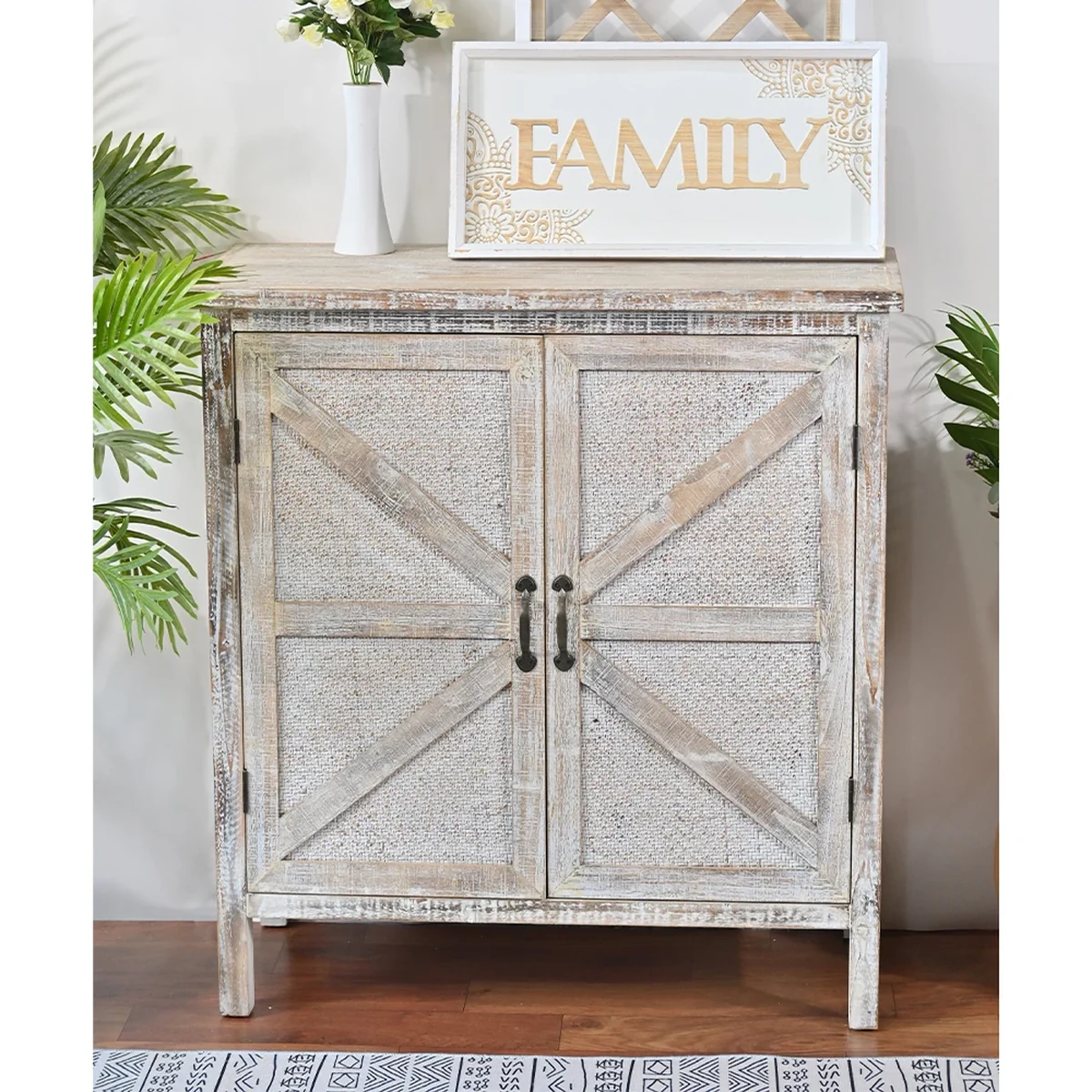 Antique Solid Wood Console Side Accent Table