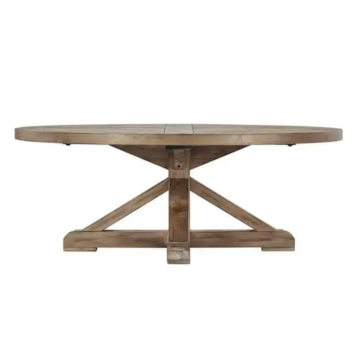 Rustic Solid Wood Round Coffee Accent Table