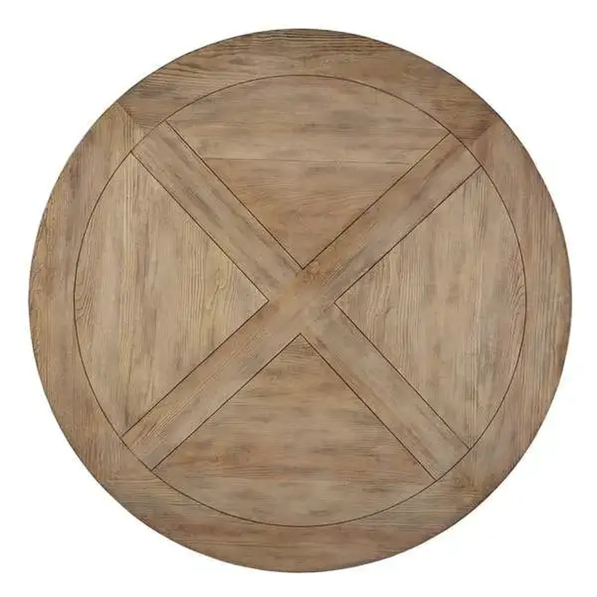 Rustic Solid Wood Round Coffee Accent Table