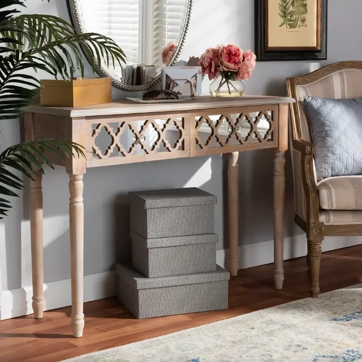Rustic Solid Wood Console Accent Table