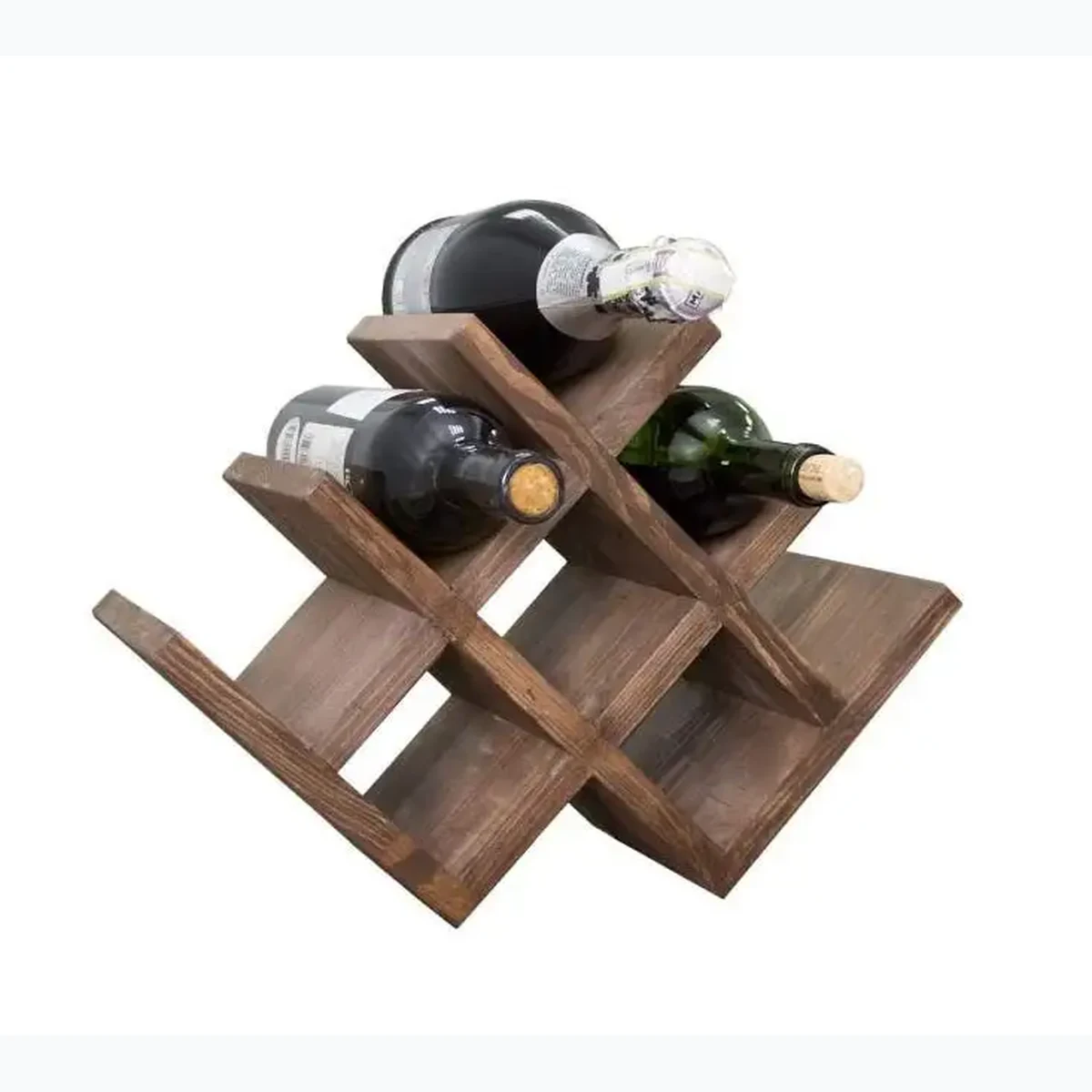 Rustic Solid Wood Wine Rack