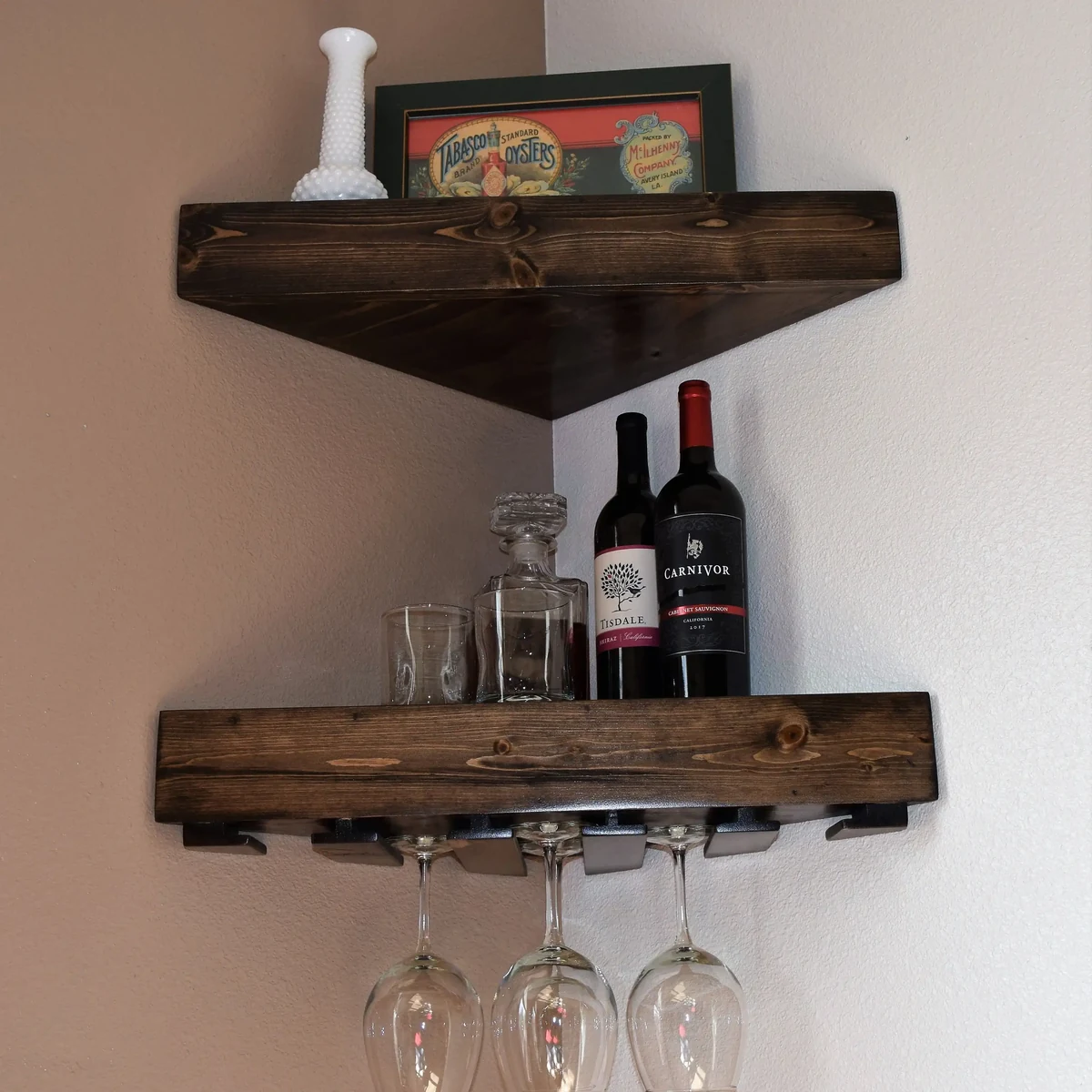 Classic Glass Floating Wine Rack