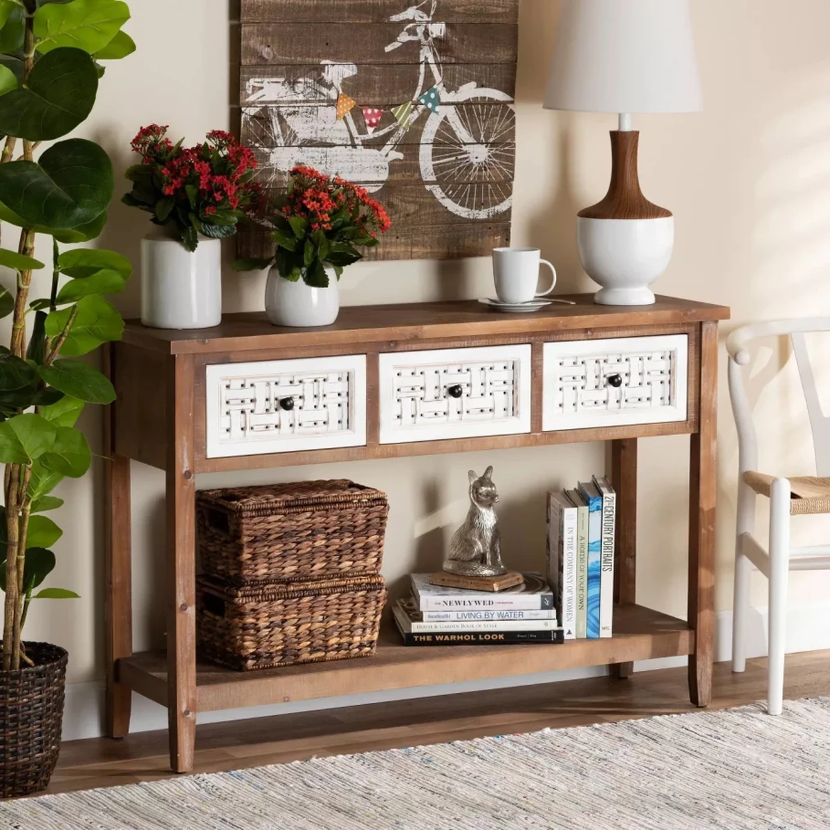 Classic Solid Wood Console Accent Table