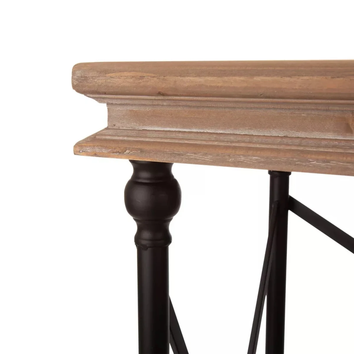 Rustic Metal 2-Tier Console Accent Table