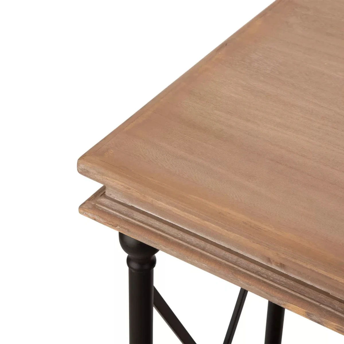 Rustic Metal 2-Tier Console Accent Table
