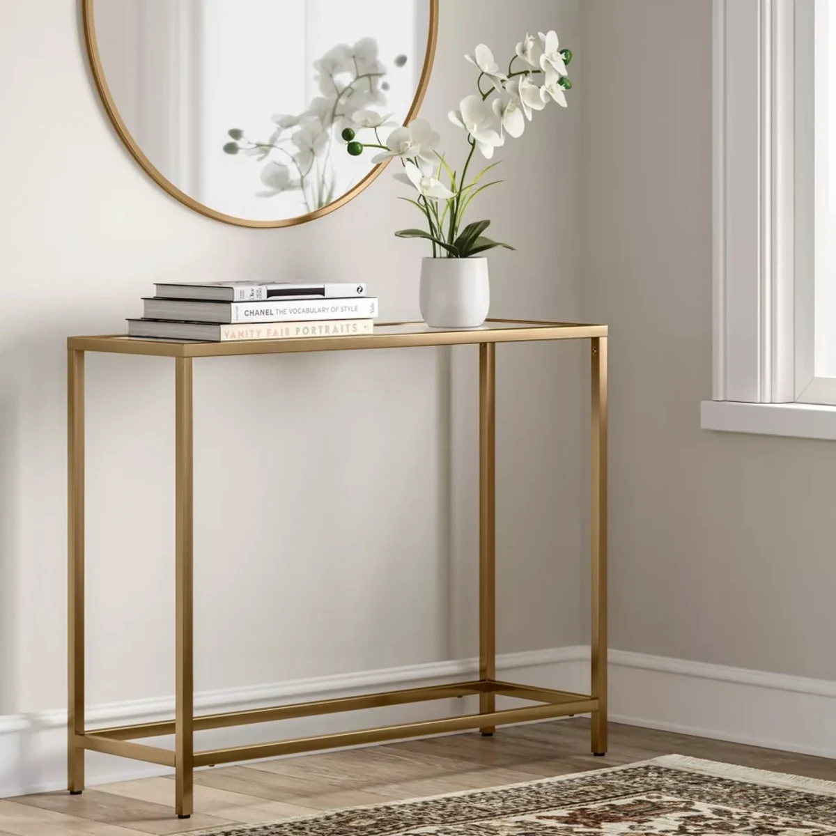 Luxury Glass Console Accent Table