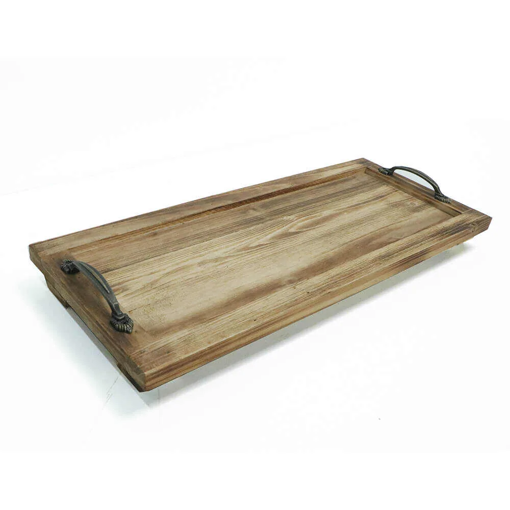 vintage Weathered Reclaimed Wood serving Tray for Coffee Table or Kitchen Counter Decor